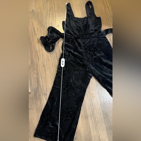 Anthropologie Noir Velvet Burnout Jumpsuit-NWOT-Size 4P - Picture 10 of 12